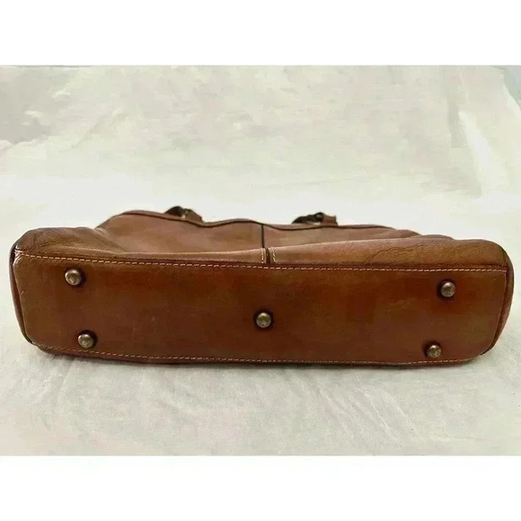 Patricia Nash Poppy Tote Shoulder Bag, 100% Italian Leather, Tan, Top Zip - Picture 10 of 12